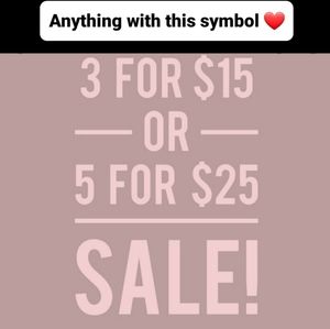 ❤ Anything with this symbol ❤ 3/$15 or 5/$25